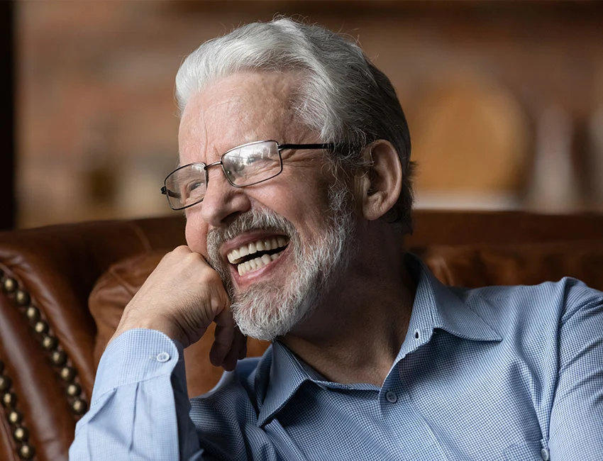 Happy Patient with Dental Dentures