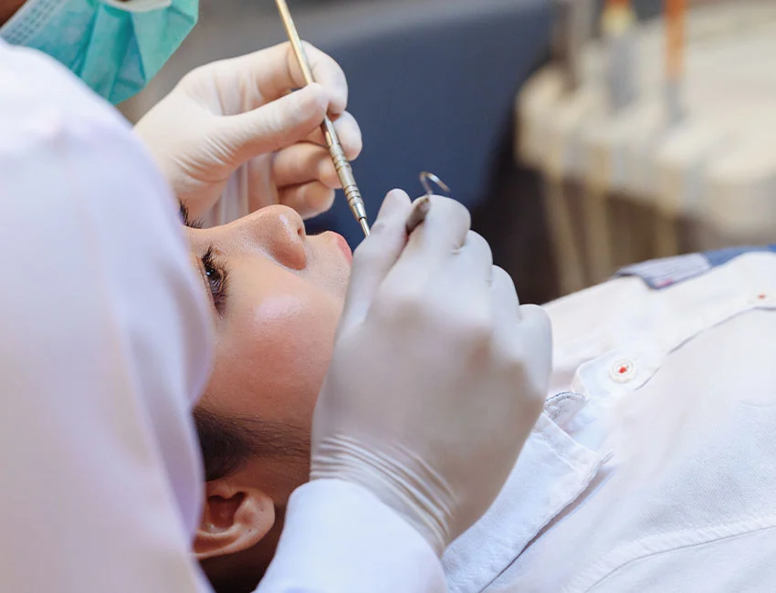 Patient getting root canal treatment